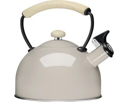 Fluitketel/ Theeketel Waterketel roestvrij staal gasfornuis inductie 2.3 l beige