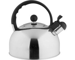 Fluitketels Voor op Gas - Waterkoker - Heetwaterdispenser - Camping - Zilver met zwart