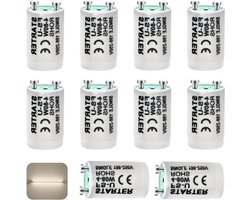 Fluorescentie starterbuizen 4-80W FS-U, universele ontsteker voor fluorescentielampen en neonbuizen, 200-240V, lange levensduur, RoHS-gecertificeerd, perfect voor kantoor, woning en aquarium, energiezuinig en betrouwbaar
