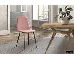 Fluweel - LuxeMeubels - Roze - Zwarte poten