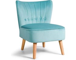 Fluwelen Accent Stoel, Zachte Gestoffeerde Moderne Vrije tijd Stoel met Massief Houten Benen, Gewatteerde Armloze Vleugelstoel met Antislip onderleggers, Ijdelheid Make-up kaptafel Stoel, Eetkamer stoel voor de Woonkamer, Slaapkamer (Groen)