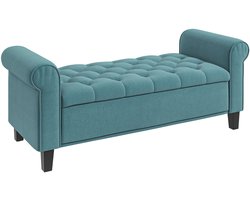 Fluwelen bank 126x48,5x57 cm – Slaapkamerbank met opbergruimte, halbank, zitbank, geschikt voor dubbelbedden, groen, maximaal belastbaar tot 120 kg