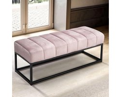 Fluwelen Bank – Velvet Sofa – Zitbank – Slaapkamerbank – Design Bank – Compact Formaat – Stevig Metalen Frame