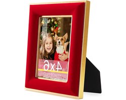 Fluwelen Fotolijst - Rode Lijst - Foto's Tonen - Vintage Gouden Rand - 4x6 inch - Rood