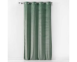 Fluwelen Gordijn met Oogjes - Goudkleurig en Kaki - 140 x 240 cm