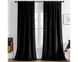 Fluwelen gordijnen - 80%-90% schaduw - set van 2 - 245 cm hoog - 132 cm breed