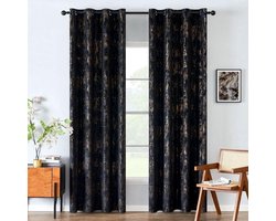 Fluwelen Gordijnen - Elegant voor Woonkamer/Slaapkamer - 2 Stuks - Zwart - 140 x 245 cm
