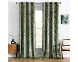 Fluwelen gordijnen - olijfgroen - set van 2 - 140x225 cm