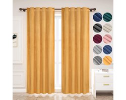 Fluwelen gordijnen, ondoorzichtig, verduisteringsgordijn met plooiband, thermische gordijnen, 300 g/m², zware fluwelen verduisteringsgordijnen voor slaapkamer en woonkamer, 140 x 270 cm (b x h)