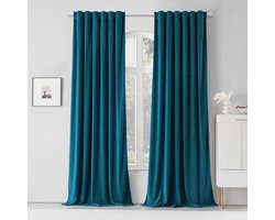 Fluwelen Gordijnen - Verduisterende Gordijnen - Privacy Creëren - Geluiddempend Materiaal - 132 x 203 cm - Groenblauw