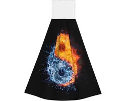 Fluwelen Handdoek - Zachte Doek - Buitenactiviteiten - Klittenbandsluiting - 45 x 36 cm - Zwart