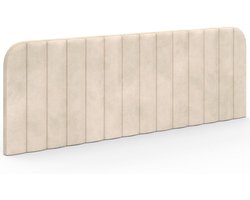 Fluwelen hoofdbord Alba – 160 cm, wandmontage, elegant beige design