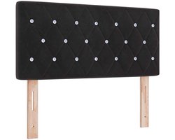 Fluwelen Hoofdbord Geruit met Hoofdbord | Hoofdeinde Zwart 100 cm Fluweel