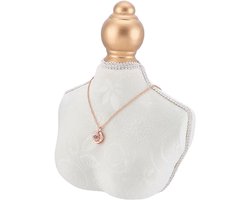 Fluwelen kettinghouder displaystandaard - 3D sieraden buste mannequin organizer - witte ketting rek voor thuis boetiek winkel tentoonstelling decoratie - 1 stuk - 20,5 cm in hoogte