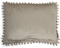 Fluwelen Kussen Pom Pom Beige (45 x 35 cm)