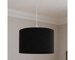 Fluwelen Lampenkap - Plafondlamp Schaduw - Interieur Verfraaien - Reflecterende Voering - 30 cm Diameter - Zwart