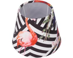 Fluwelen lampenkap voor tafel- en vloerlampen, ronde trommellampen, stoffen tonlampen - vogelmotief.