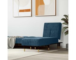 Fluwelen Ligstoel - Verstelbaar Bed - Gezellig Ontspannen - Drie Posities - 140 cm Lengte - Blauw