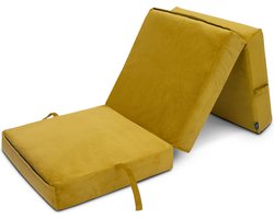 Fluwelen Opvouwbaar Matras - Volwassen Vouwmatras 1 Persoons - Logeermatras Opvouwbaar - Logeermatrassen - Inklapbaar Matras Logeerbed