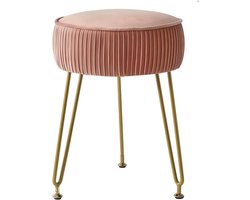 Fluwelen Ottomaanse Kruk - Make-up Stoel - Kamer Decoratie - Zachte Pluche Zitting - 30 x 30 x 46 cm