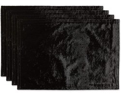 Fluwelen Placemat Set 4 stuks - 13x19 inch - Zwart