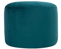 Fluwelen Poef in Teal Groen – Luxe Hocker en Voetensteun