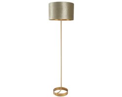Fluwelen ronde lampenkap - Gouden voering - 35 cm - Voor staande lamp, hanglamp, nachtkastje - Lichtgroen - Elegante stijl