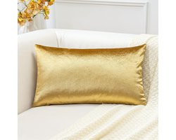 Fluwelen Sierkussenhoes - Glanzend Goud - Voor bank en slaapkamer - 30x50cm