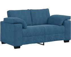 Fluwelen Tweezitsbank 120cm Blauw Comfortabel Design