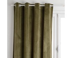 Fluwelen verduisterend gordijn - 140 x 260 cm - Kakigroen