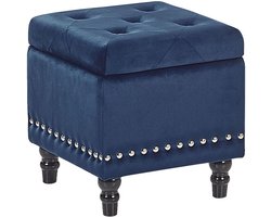 Fluwelen Voetenbank met Opbergruimte en Knoopdetails