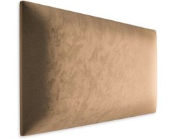 Fluwelen Wandkussen voor Wanddecoratie - Hoofdbord Paneel in Oranje, Blauw, Grijs en Geel (50 x 30 cm)