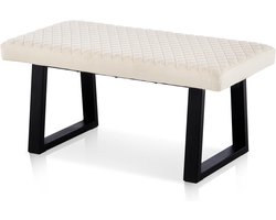 Fluwelen Zitbank 100cm - Gestoffeerde Halbank met Metalen Poten voor Woonkamer, Slaapkamer of Eetkamer