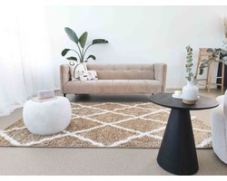 Flycarpets Azure Vloerkleed - Beige / Crème - Hoogpolig - 200x290 cm