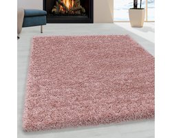 Flycarpets Azure Vloerkleed Roze - Effen - Hoogpolig - 160x230 cm