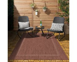 Flycarpets Capri Buitentapijt - Buitenkleed - Vloerkleed Voor Binnen & Buiten - Weer en UV bestendig - Perfect voor Balkon, Terras en Serre - Rood - 120x170 cm