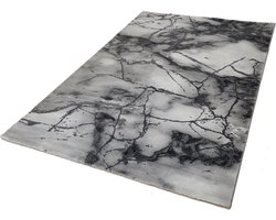 Flycarpets Carrara Modern Vloerkleed - Marmer Design - Kleur: Grijs - Afmeting: 160x230 cm