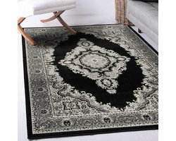 Flycarpets Klassiek Zwart / Grijs Vloerkleed Skazar - Oosters motief - Perzisch Tapijt - 240x340 cm