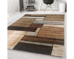 Flycarpets Kristal Modern Vloerkleed - 200x290cm - Bruin/Grijs