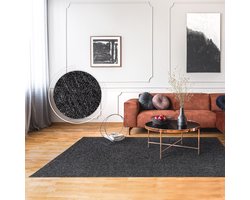 Flycarpets Laagpolig Vloerkleed Barnova Gemeleerd - Antraciet