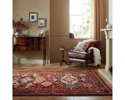 Flycarpets Laagpolig vloerkleed Gillingham- Klassiek - Rood 80 x 150 cm