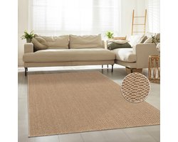 Flycarpets Laagpolig Vloerkleed Hamiber - Wol look - Beige