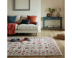 Flycarpets Laagpolig vloerkleed Iris Traditional - Klassiek - Oosters - Rood / Blauw 200 x 290 cm