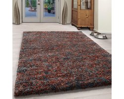 Flycarpets Lorium Vloerkleed - 140x200 cm - Terra/Blauw/Beige - Hoogpolig