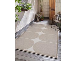 Flycarpets Omkeerbaar Terrazo Japandi Buitenkleed Beige / Creme - 200x290 cm - Vloerkleed Buiten - Laagpolig Tuinkleed, Tuintapijt, Buitentapijt