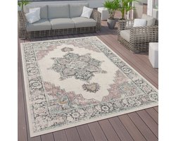 Flycarpets Torana Vintage Binnen- en Buitenkleed Crème / Kleurrijk - 200x280 cm - Laagpolig Tuintapijt / Tuinkleed