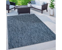 Flycarpets Veniro Effen Binnen en Buitenkleed Blauw - 300x400 cm - Laagpolig Vloerkleed Buiten - Tuinkleed / Tuintapijt