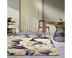 Flycarpets Villeroy & Boch - Binnen- en Buitenkleed - Oktavie - Donkerblauw / Goud - 120x180 cm
