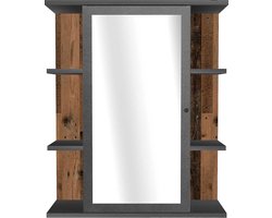FMD - Badkamerkast - met - spiegel - materakleurig - en - old - style - donkerkleurig