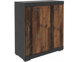 FMD - Kast - met - 2 - deuren - 80x34,9x89,9 - cm - grijs - en - old - style